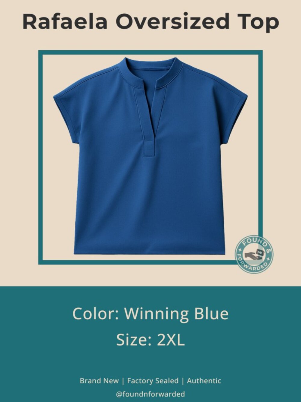 NWT FIGS Rafaela Oversized Scrub Top Winning Blue 2XL